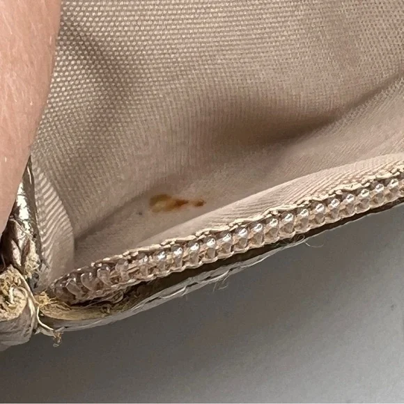 Giani Bernini Metallic Gold Genuine Leather Zip Pocketed Clutch Wristlet Wallet - Picture 11 of 15